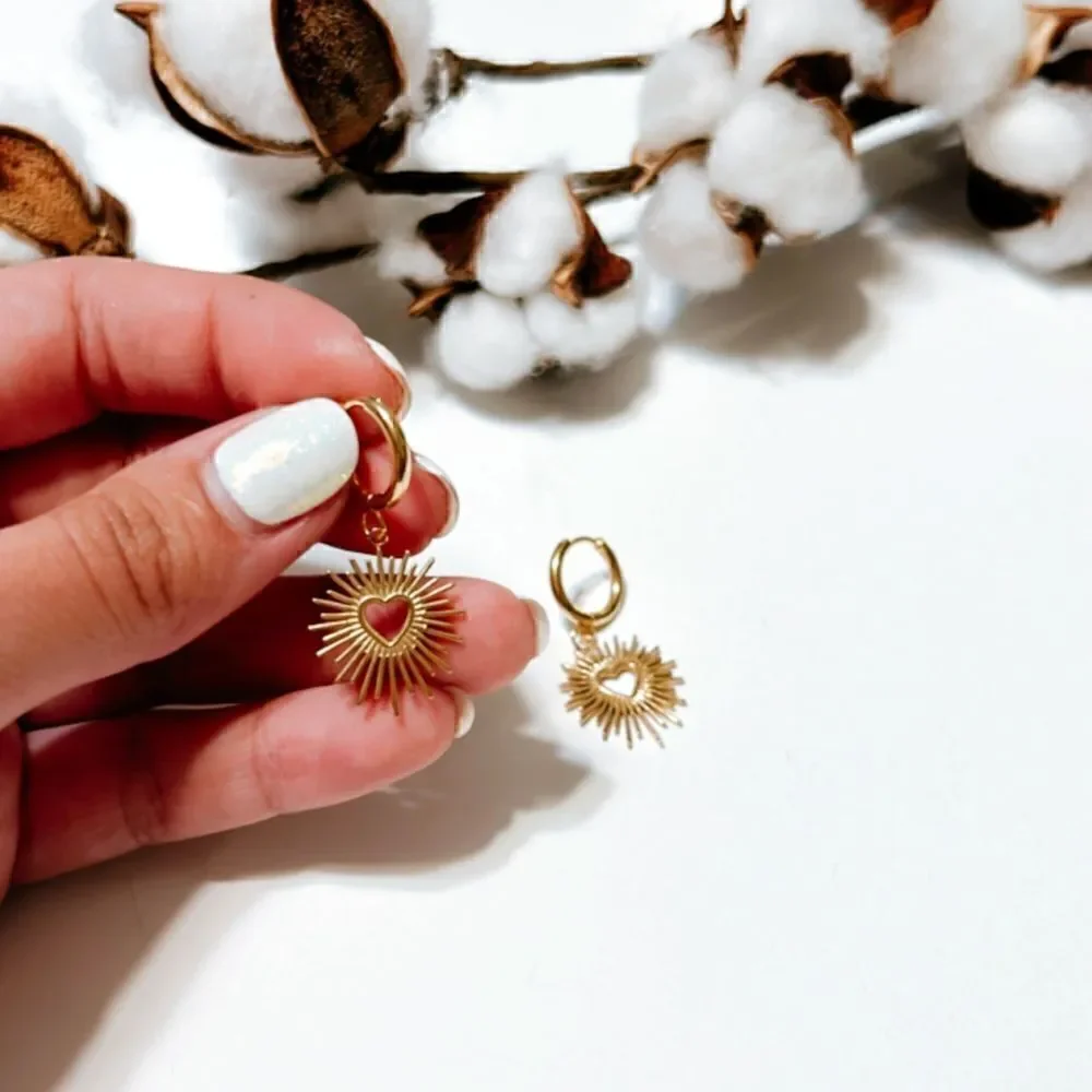Sun radiant hoop earrings N91